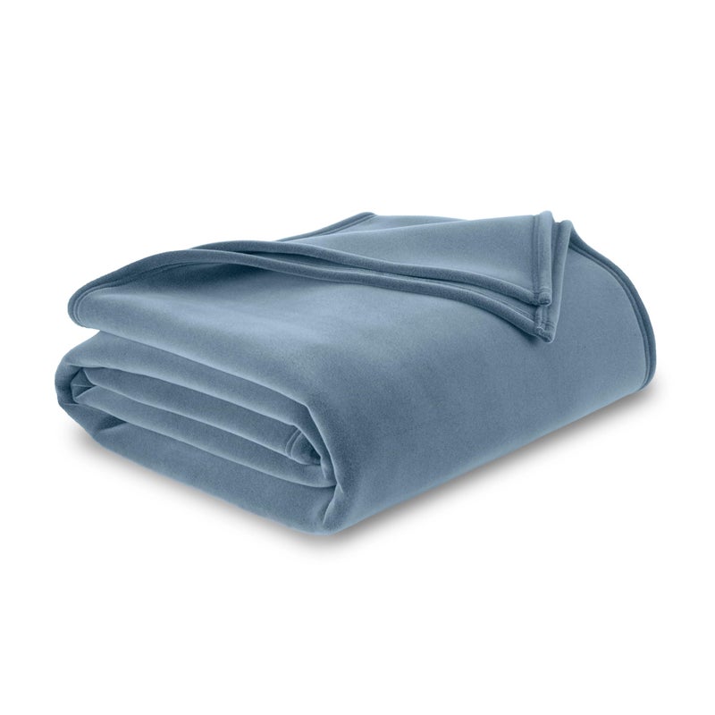 Vellux 1B07056 Original Insulating Core Hotel Style Solid blanket Machine Washable Soft Cozy Warm Thermal Durable Pet Friendly All Seasons Layering Bed Sofa Blankets, Twin, Blue - Image 1